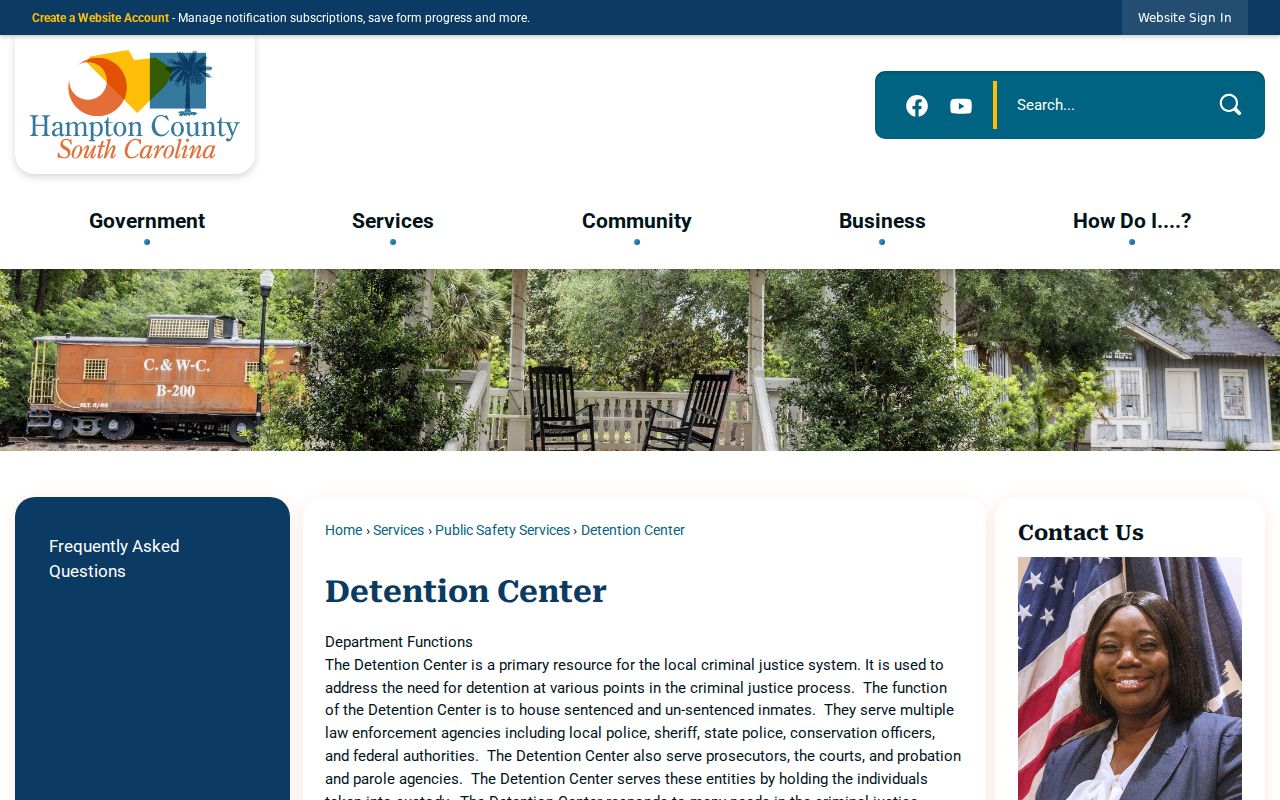 Hampton County arrest booking and Detention Center information