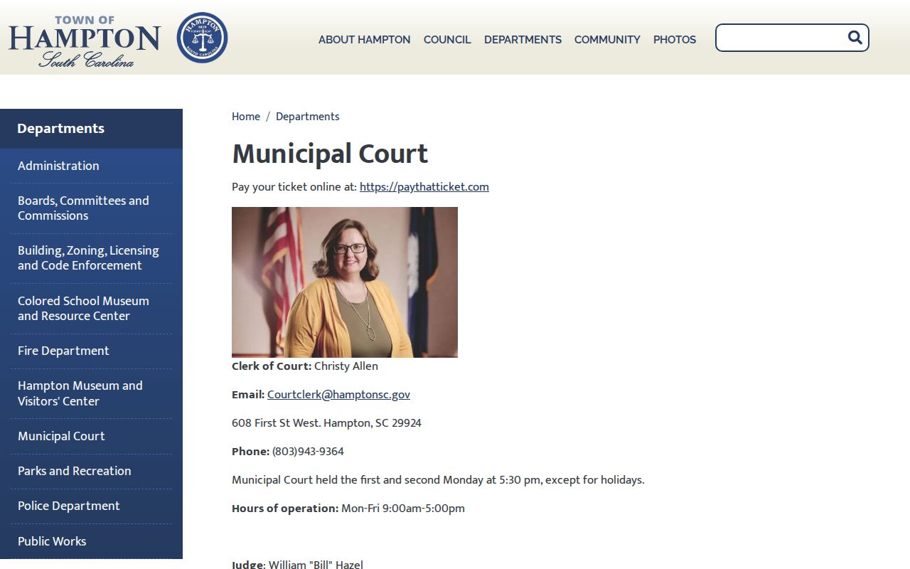 Hampton criminal records information from Hampton Municipal Court
