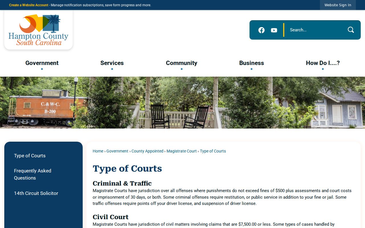 Hampton County criminal court case and bond court information