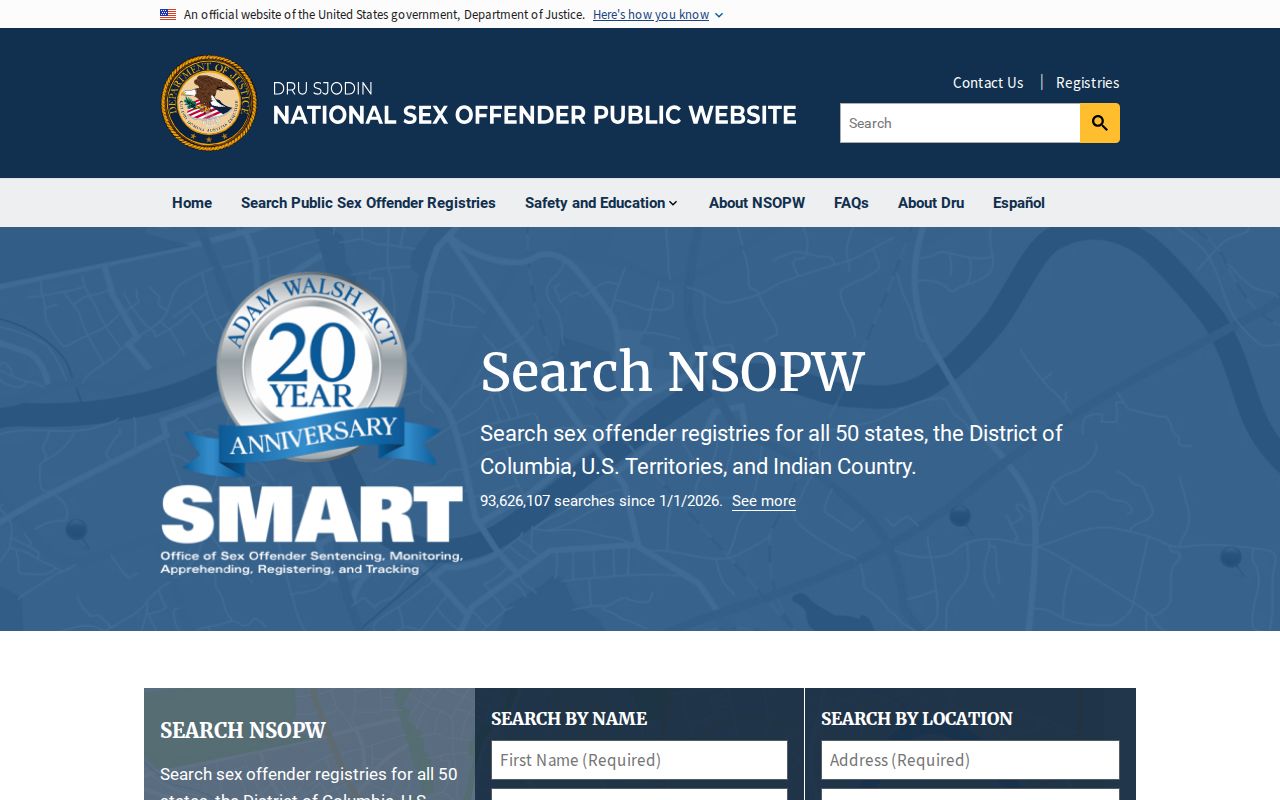 National portal used with a Hampton County sex offender search