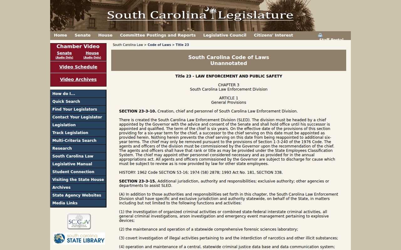 South Carolina law governing Hampton County sex offender registry records